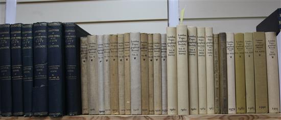 London Record Society - Monographs, gilt cloth, 20 various vols (nos 2-32, 1966-95) Calendar of Letter Books ... (65 books)
